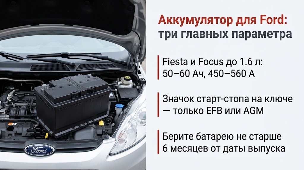 Аккумулятор для Ford: три главных параметра
