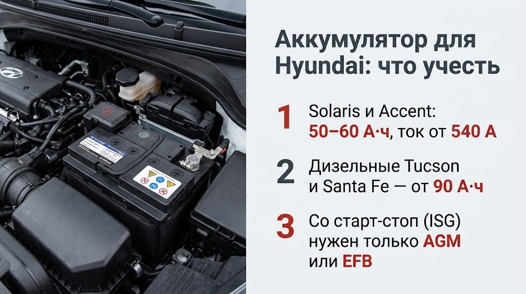 Аккумулятор для Hyundai: что учесть