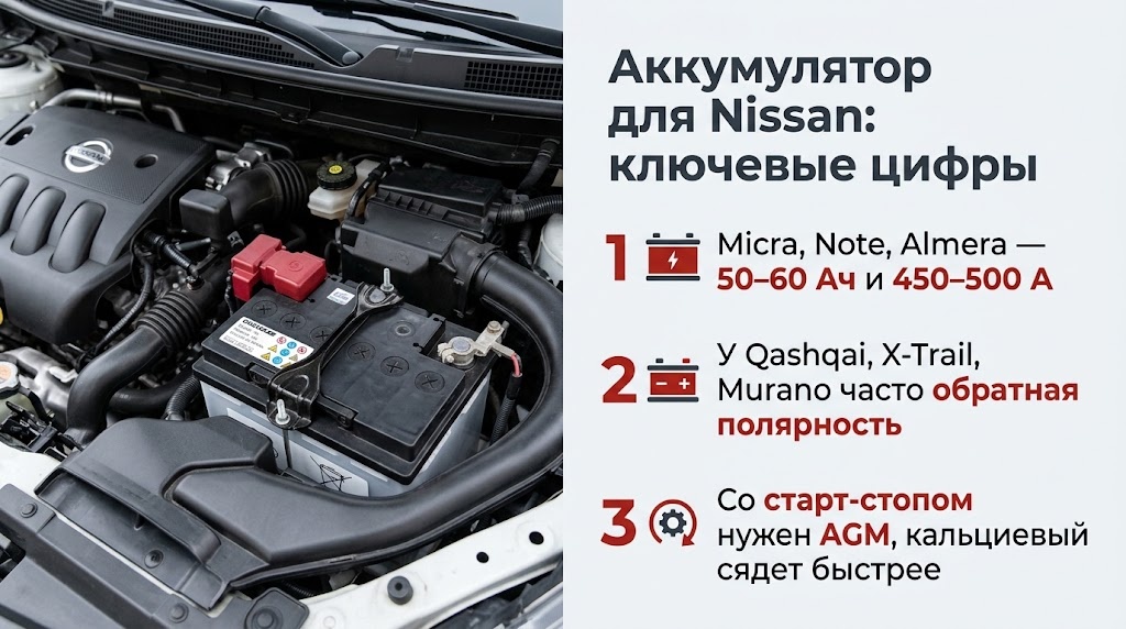 Аккумулятор для Nissan: ключевые цифры