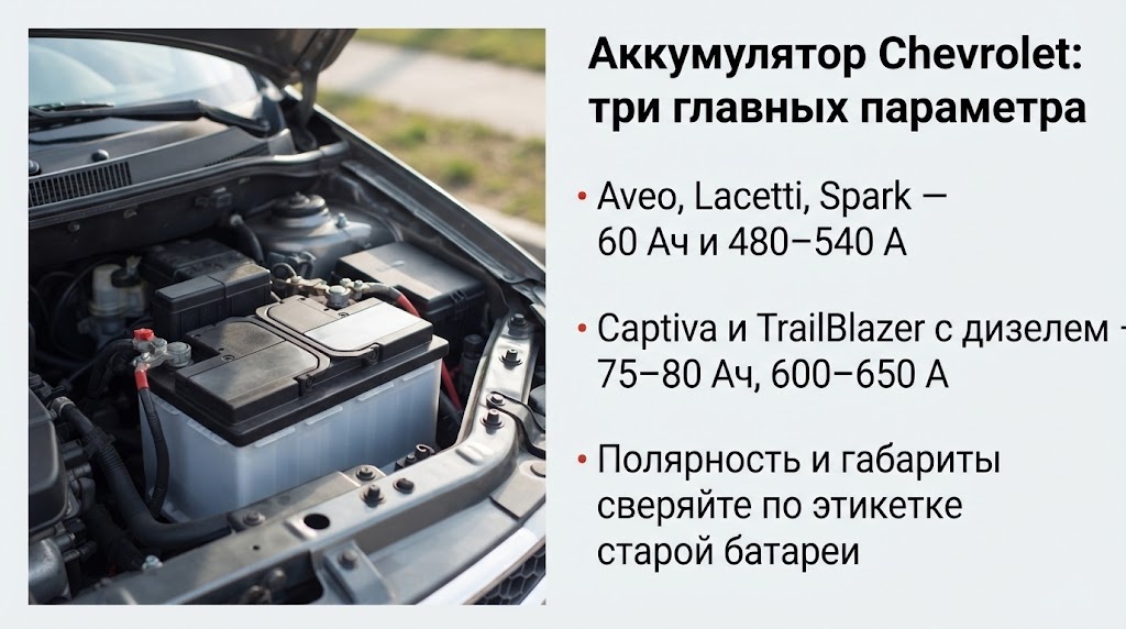 Аккумулятор Chevrolet: три главных параметра