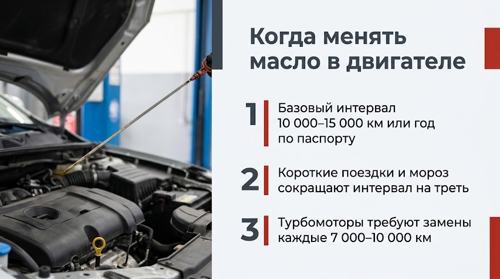Когда менять масло в двигателе