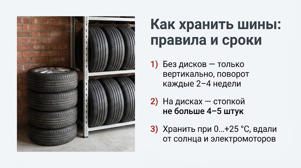 Как хранить шины: правила и сроки