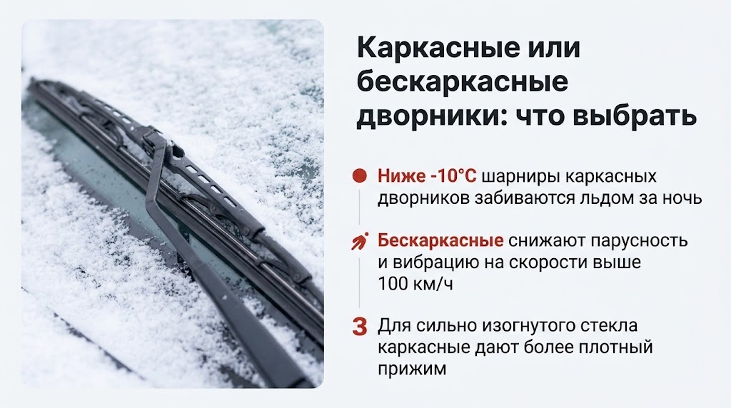 Каркасные или бескаркасные дворники: что выбрать