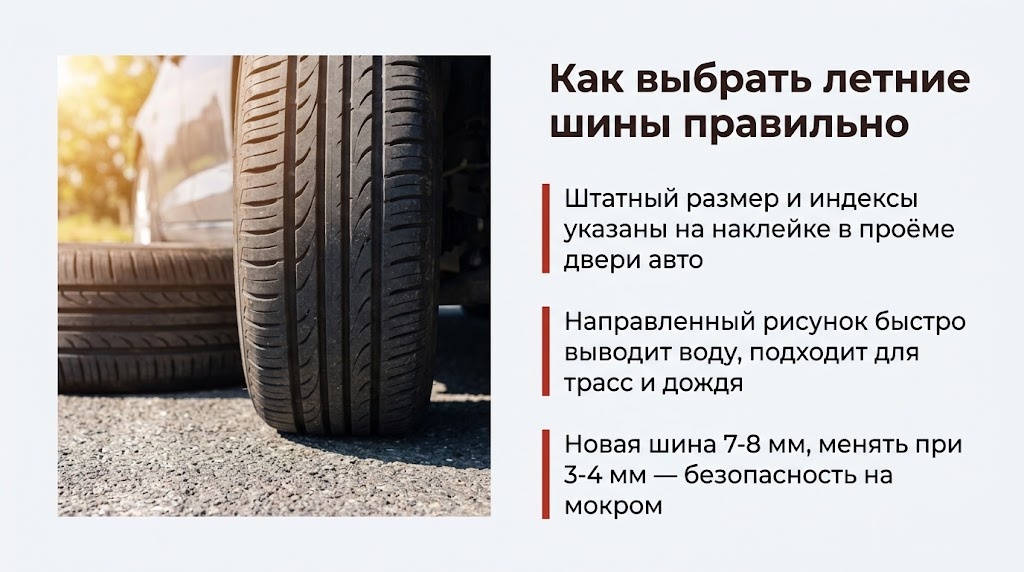 Как выбрать летние шины правильно