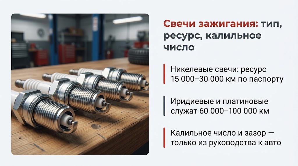 Свечи зажигания: тип, ресурс, калильное число