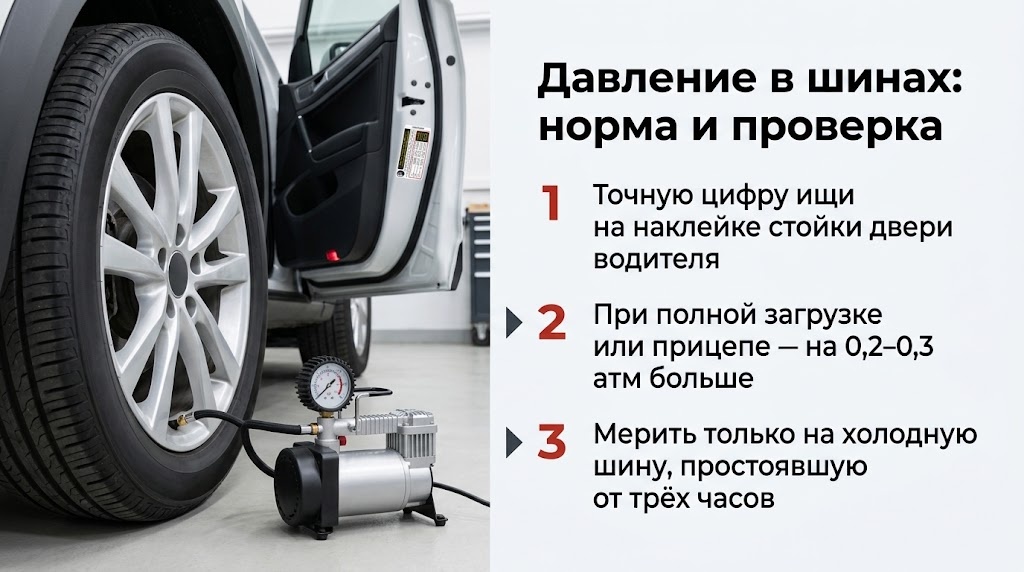 Давление в шинах: норма и проверка
