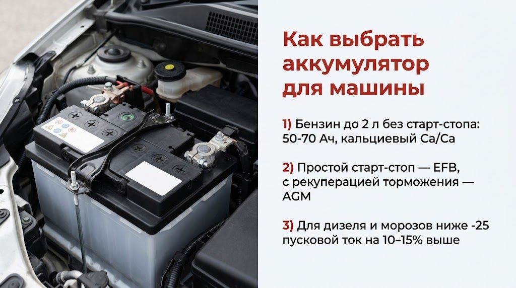 Как выбрать аккумулятор для машины